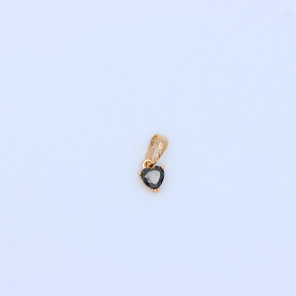 "Mini Heart-Shaped Black Pendant in Gold Plated Brass, XPPT1303 - Picture 3 of 13